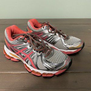 ASICS Gel Nimbus 15 Women’s Size 5.5 T3B5N Gray/Pink/Orange Running Shoes - Used